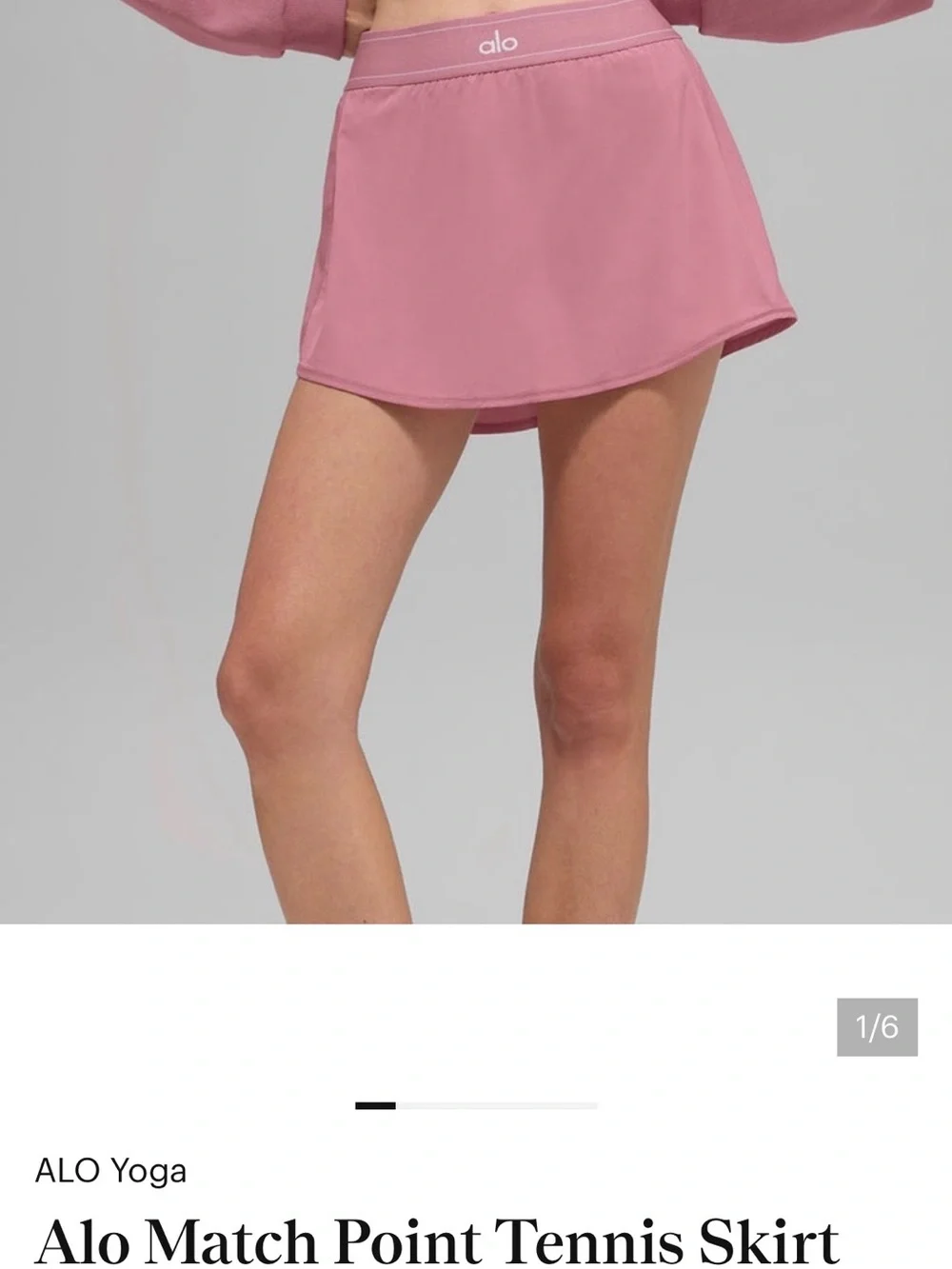 ALO Yoga Dusty Rose Athletic Mini Skort